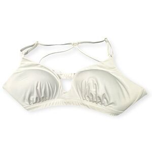ATHLETA Women’s White Criss Cross Back Bikini Swim Top Size Medium Style #210802